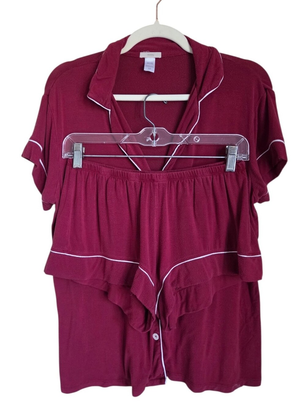 eberjey gisele tencel modal relaxed short PJ set bordeaux size S - Picture 3 of 9